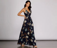 Flower Power Stylish Chiffon Maxi Dress