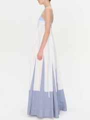 Elegant Suspender Contrast Charming Patchwork Striped Hem Dress