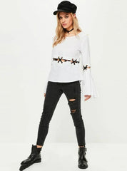 Patchwork T-Shirt Brief Long Flare