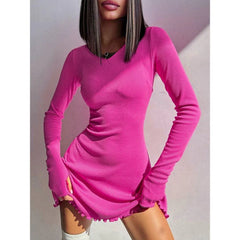 Round Neck A-Line Casual Dress