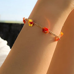 Flower Decor Chain Bracelet
