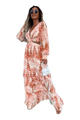 Long Sleeved Printed Summer Dress