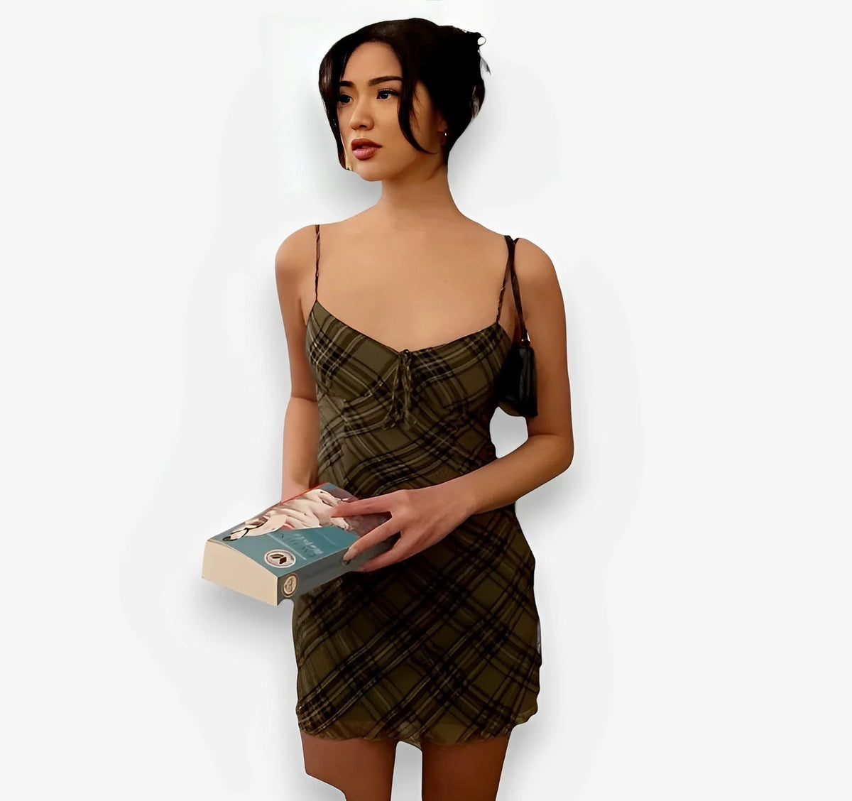 Sub-Print Chest Strap Suspender Dress