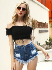 Loose-Edged Senim Shorts