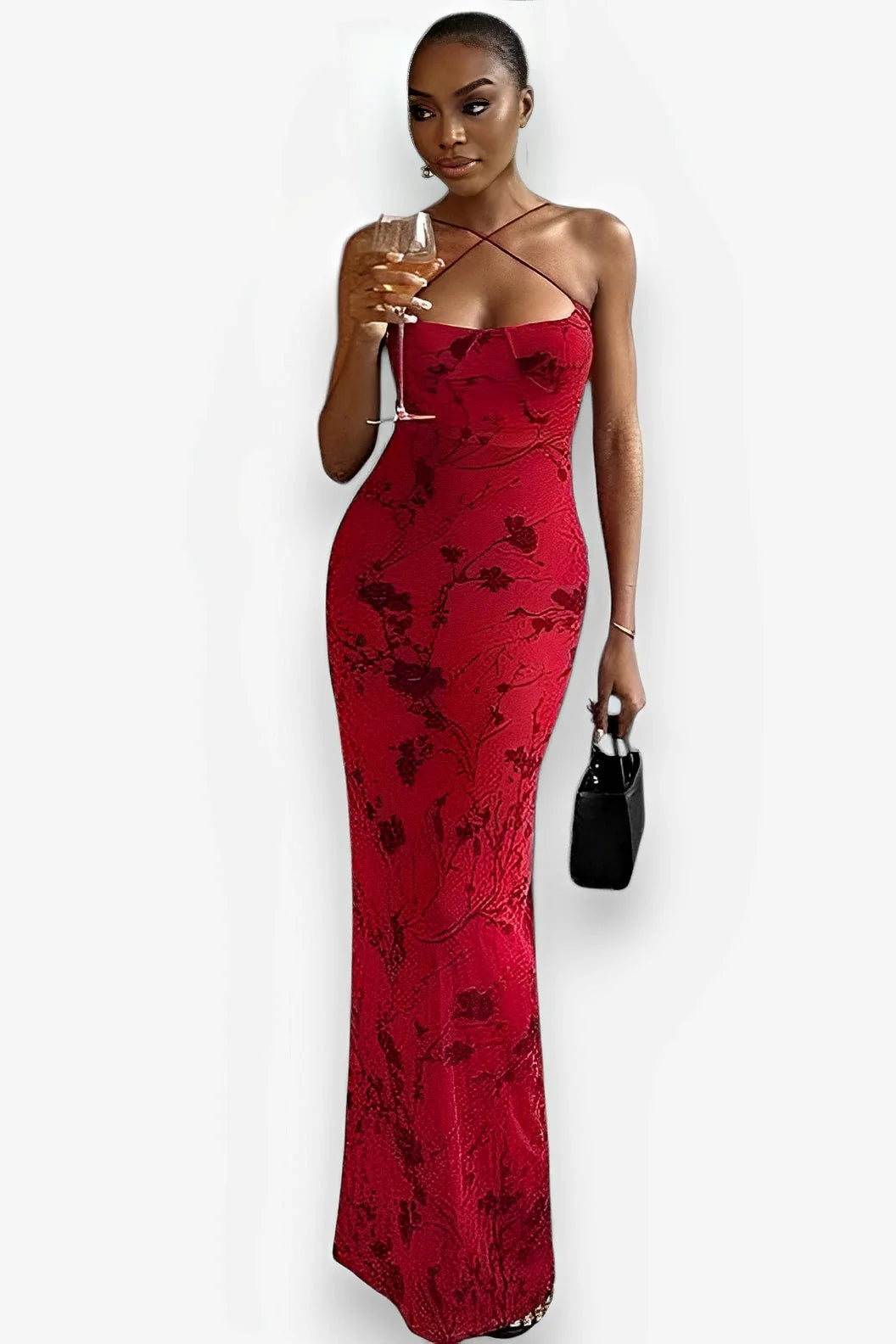 Backless Suspender Long Dress