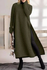 Loose Plus Size Knit Lace Fleece Midi Dress