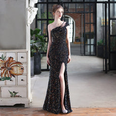Mile One-Shoulder Bright Charming Sequined Formal Dress