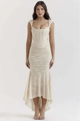 Off-Shoulder High Waist Maxi Dress
