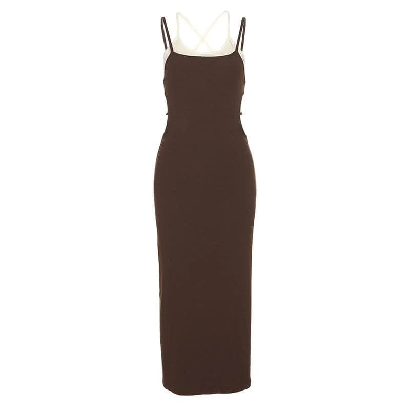 Cross Back Hollow Out Backless Cami Cami Dress