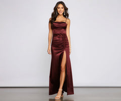 Nemi Formal High Charming Slit Ruched Dress