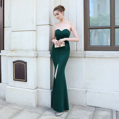 Evelyn Strapless Stylish Slit Wrap Dress