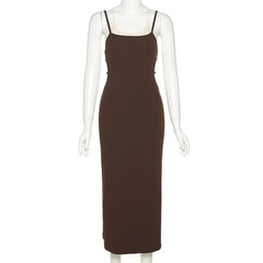 Cross Back Hollow Out Backless Cami Cami Dress