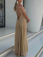 Draped Braids Cover Charming Up Maxi Dress