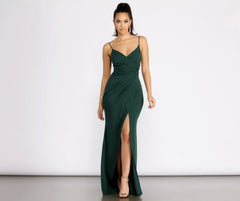 Nadia Formal Stylish Crepe Wrap Dress