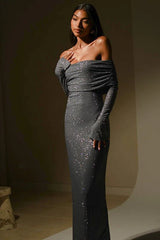 Slim One-Line Collar Dress