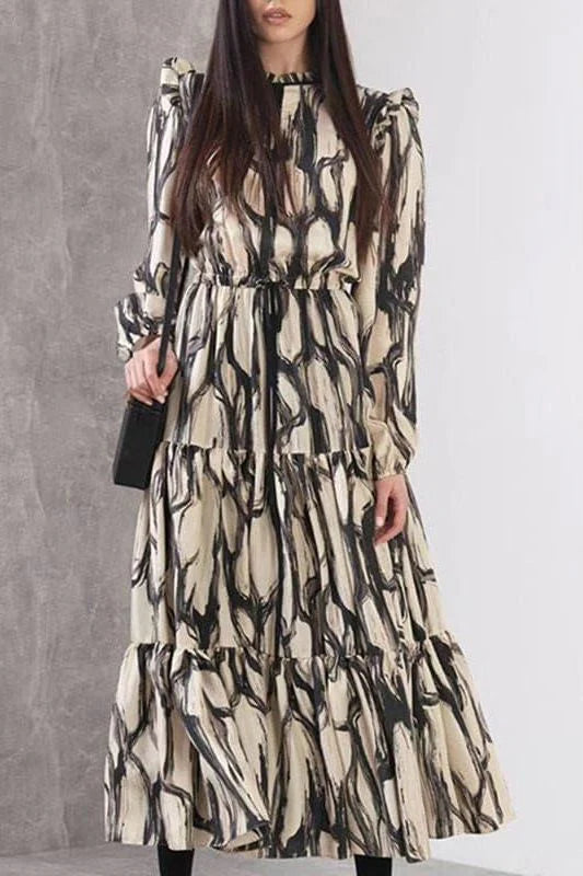 Ruffled Personalized Print Dress