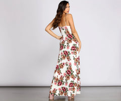 Fab In Floral Charming Brushed Knit Maxi Dress