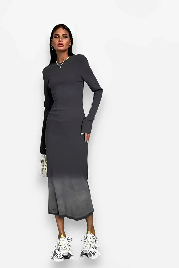 Long Sleeves Round Neck Pullover Dress