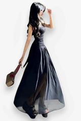 Square Neck Pleated Maxi Dress