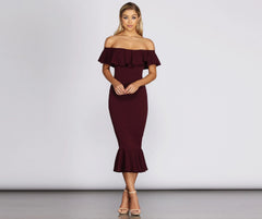 Ready And Stylish Ruffled Midi Dress