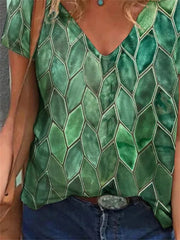 Summer Green Geometric Groove Tee
