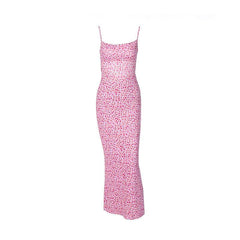 Flower Print Contrast Cowl Neck Backless Cami Maxi Dress