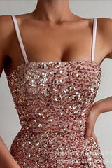 Suspender Sequined Mini Dress
