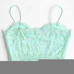 Womens Bustier Crop Top Cami Bralette V Neck Lace Tank Top Sexy Club Tops