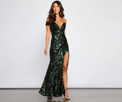 Willow Sequin Stylish Scroll Formal Dress