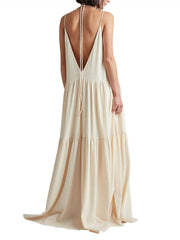Elegant Resort Deep Charming V-Neckline Strappy Maxi Dress
