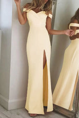 Elegant Backless High Opening Off The Shoulder Irregular Dresses(5 Colors)