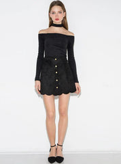 Halter Slash Neck Full Sleeve Lady Slim Tops