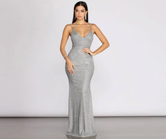 Lenore Glitter Stylish Shine Mermaid Dress
