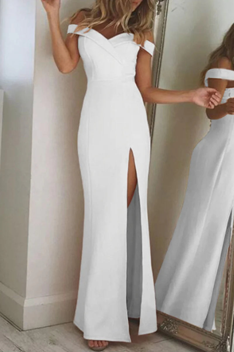 Elegant Backless High Opening Off The Shoulder Irregular Dresses(5 Colors)