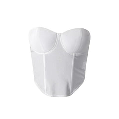 Solid Padded Corset Sweetheart Neck Backless Tube Top