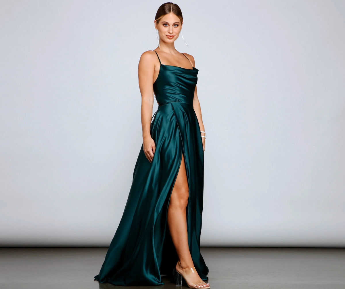 Marixa Formal Stylish Lace-Up A-Line Dress