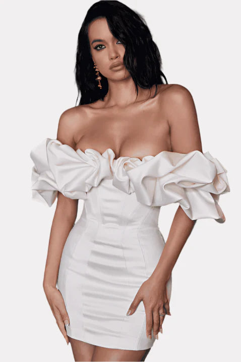 Ruffled One-Shoulder Dress