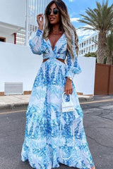 Long Sleeved Printed Summer Dress