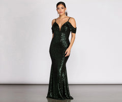 Jillian Deep Stylish V Sequin Dress