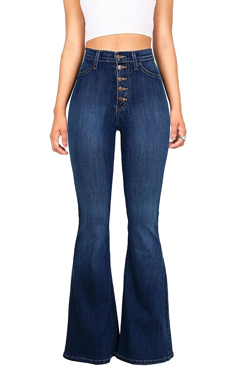 High Waist Flare Jeans For Women Summer 2024 Skinny Bell Bottom Jean Pants Woman Button Lady Sexy Push Up Denim Trousers Spring