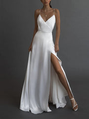 Kiara Satin Stylish High-Slit Mermaid Dress