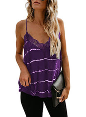 Lace Trim Camisole Removable Racer Back Crochet Tank Top