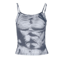 Body Pattern Contrast Backless Cami Top