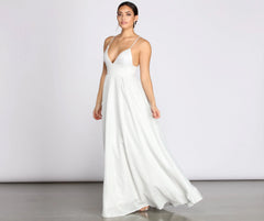 Asta Glitter Lace Charming Up Back A-Line Dress