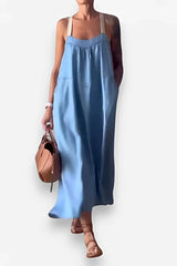 Casual Cotton And Linen Maxi Dress