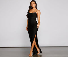Cassandra Cowl Neck Charming Ruched Formal Dress