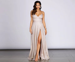 Everly A-Line Stylish Glitter Formal Dress