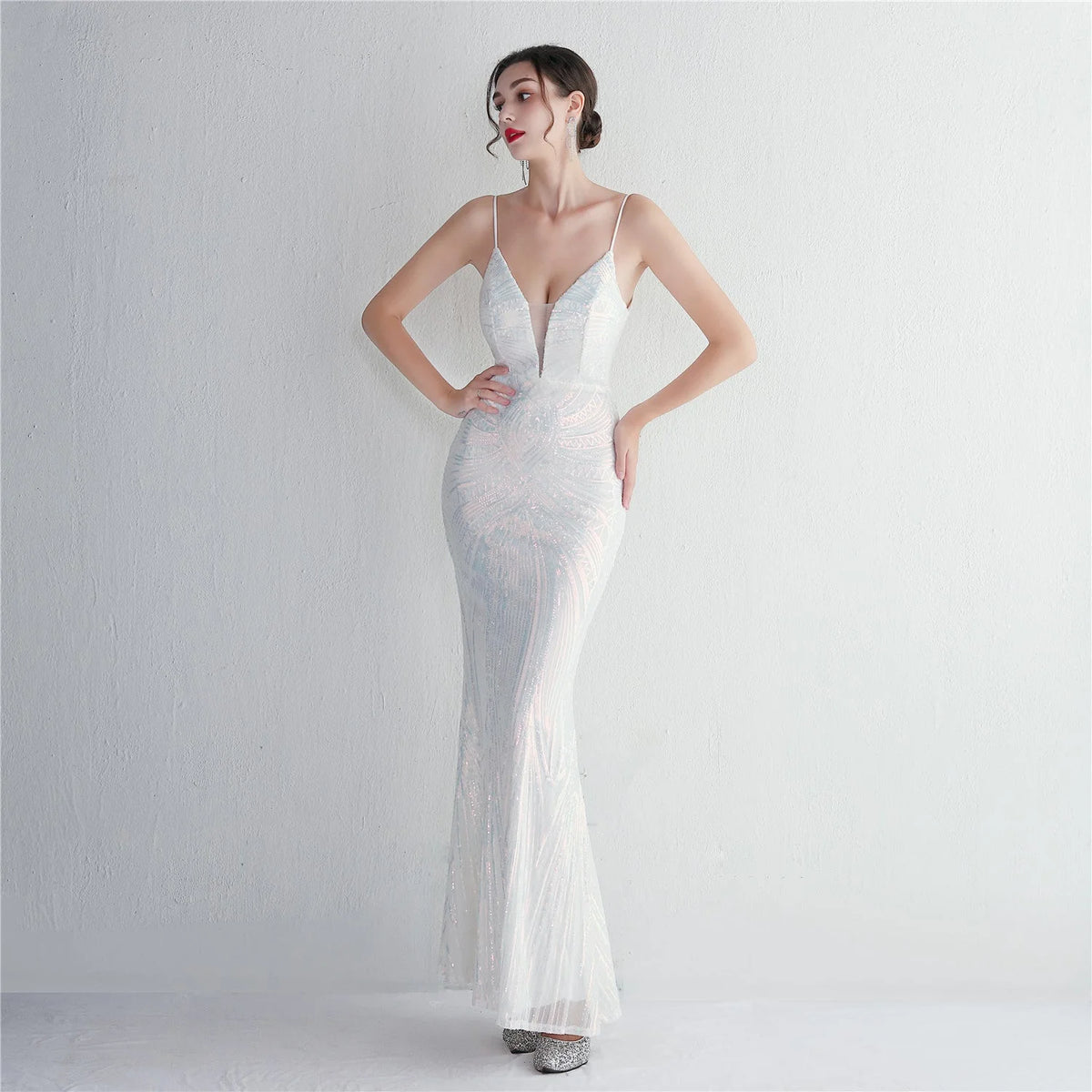 Liana Formal Sequin Charming Scroll Mermaid Dress