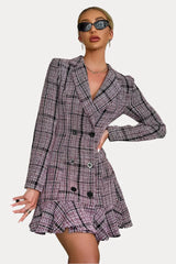 Waist Slimming Long-Sleeved Suit Dress