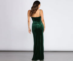 Lydia Formal Stylish Velvet Wrap Dress
